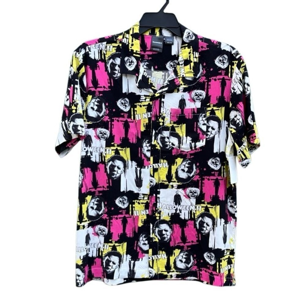 Resort Hawaiian Shirt Halloween 2 Short Sleeve Lightweight Button Front Size M